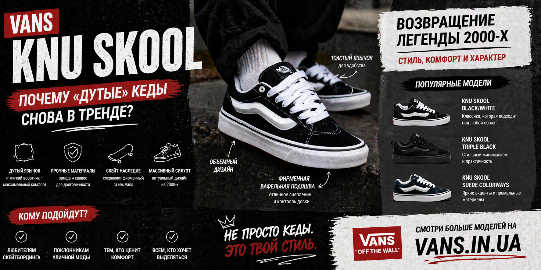 Vans Knu Skool: почему “дутые” кеды снова в тренде и стоит ли их покупать в 2026